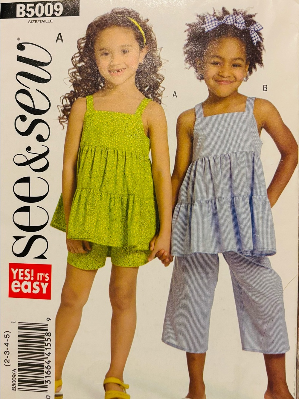 See&Sew B5009 Sewing Pattern by Butterick Short Pant Sets Sizes 2-5 New Uncut